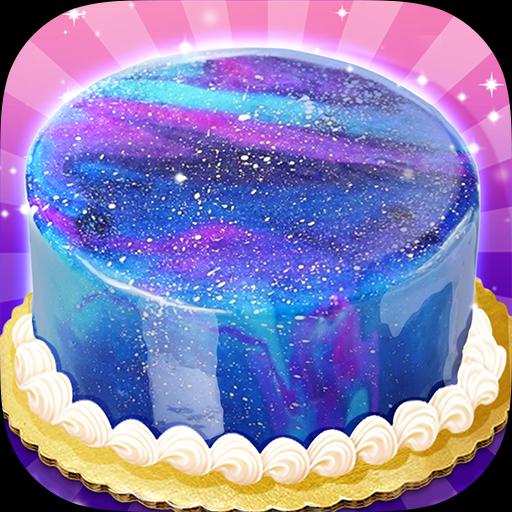 Galaxy Mirror Glaze Cake – Sweet Desserts Maker