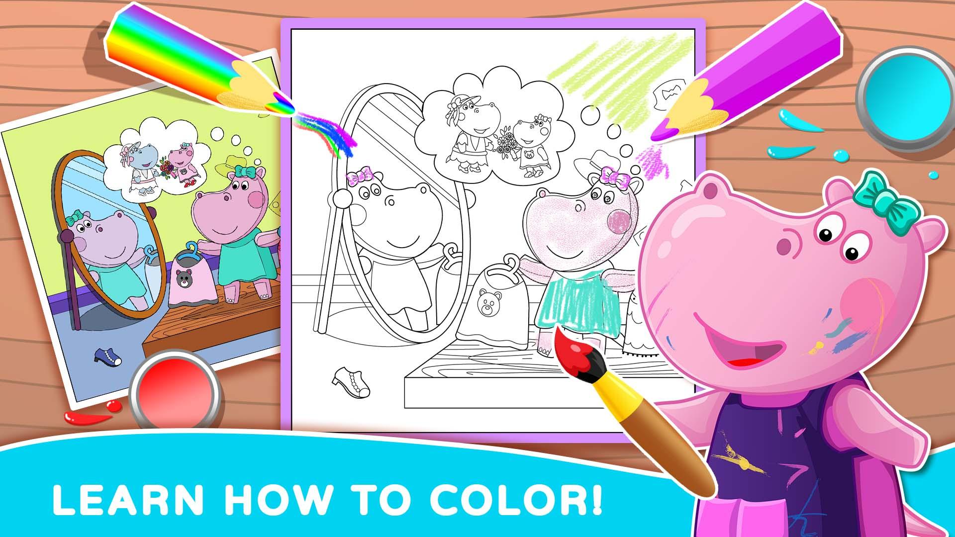 Hippo: Coloring Book for Kids