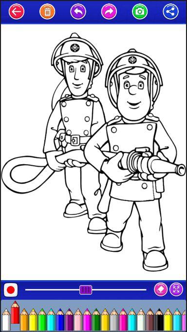 Firefighter Coloring Book : Sa