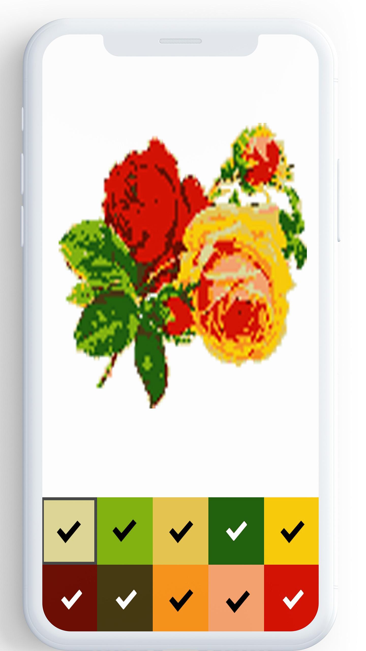 Flower Color By Number, flower