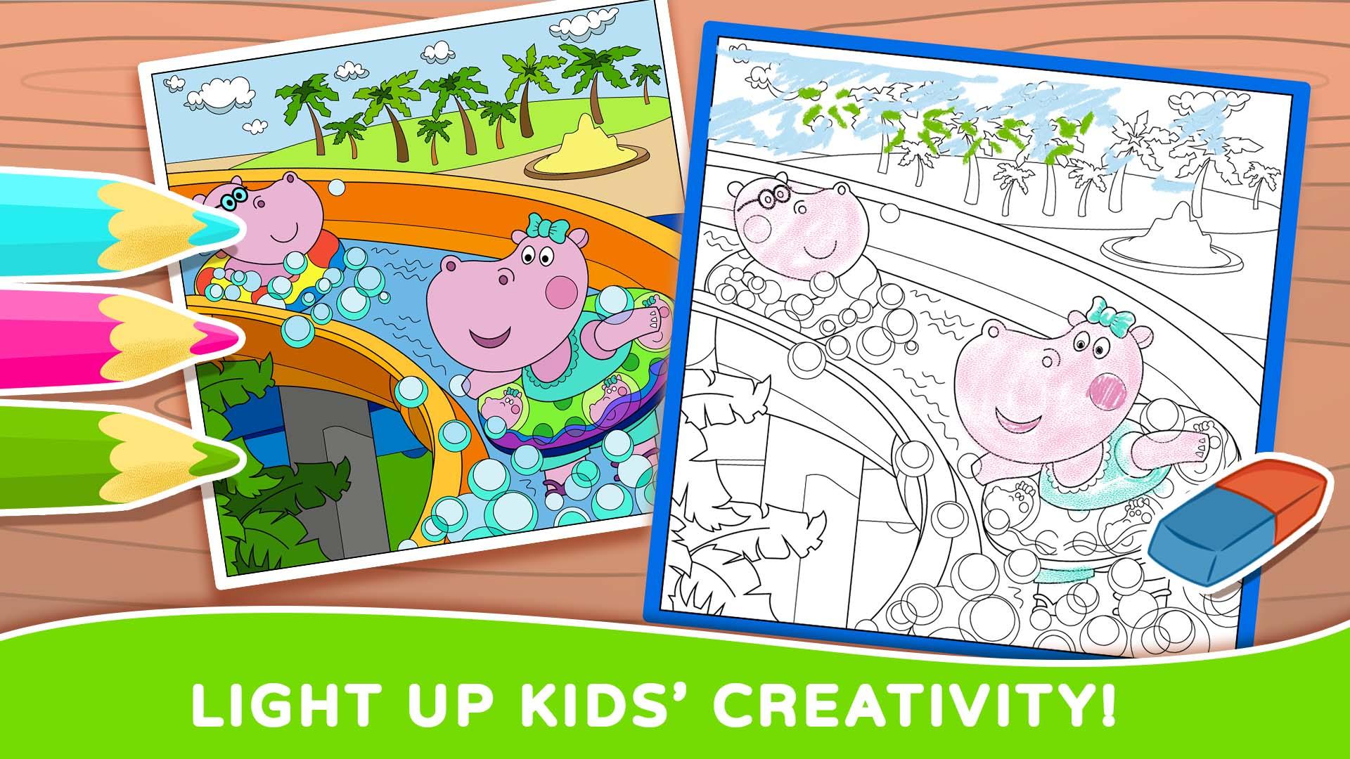 Hippo: Coloring Book for Kids