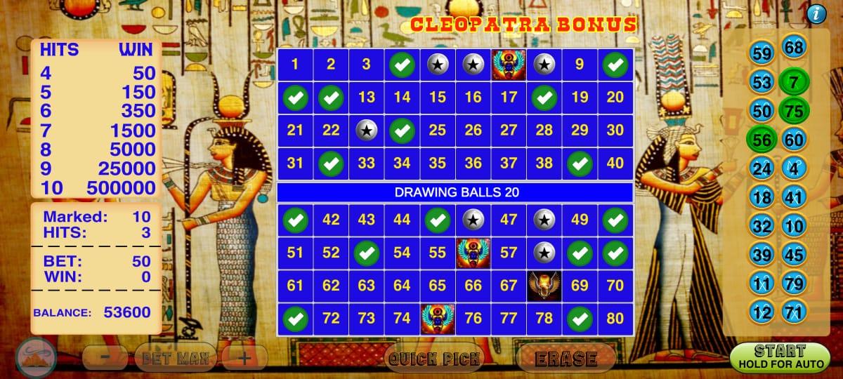 Cleopatra Keno – Keno Games