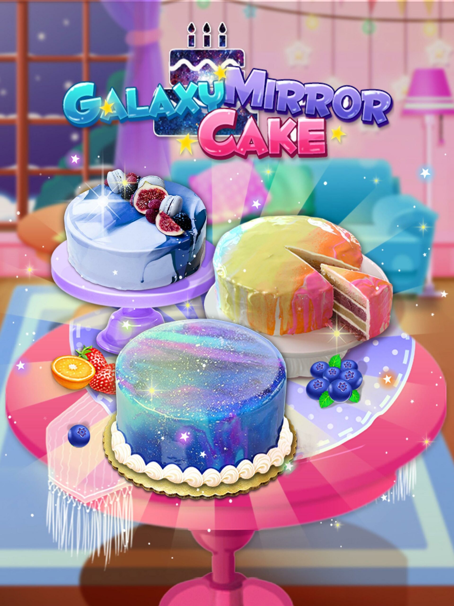 Galaxy Mirror Glaze Cake – Sweet Desserts Maker